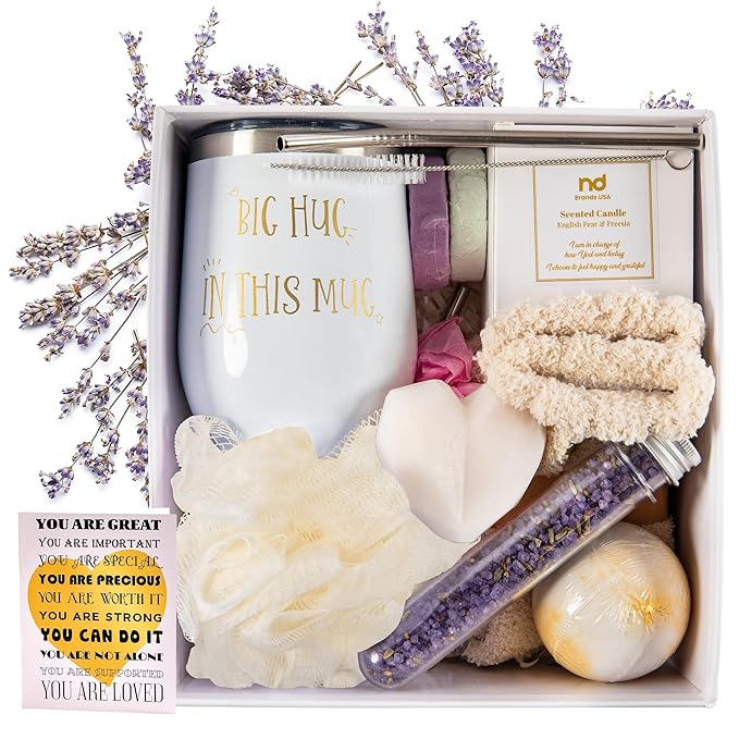 Self Care Gifts for Women, Birthday Gift Care Package, Get Well Soon Gift Basket Relaxing Spa Gift Box Thinking of You Gift Set for Sister Best Friend-VivaGrace Women