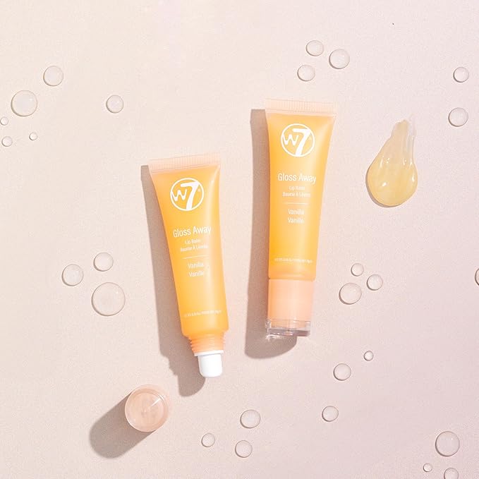 W7 Gloss Away Lip Balm - 2 Piece Set - Nourishing Lip Balm Formula With Shea Butter - Vanilla-VivaGrace Women