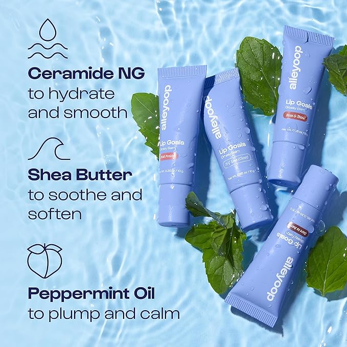 Alleyoop Glossy Lip Balm - Lip Goals, Dare to Bare (Sheer Rosy Brown) - Hydrating & Moisturizing Lip Care for Cracked Lips - Natural Plumping Lip Moisturizer That Smooths, Soothes, & Protects - Vegan-VivaGrace Women