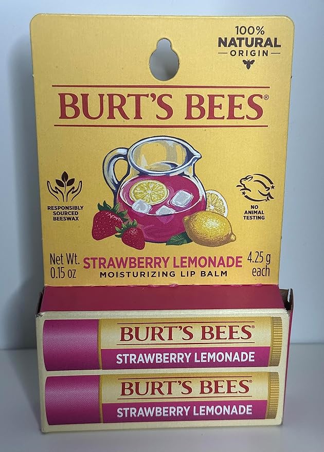 BURTS BEES STRAWBERRY LEMONADE LIP BALM 2 (0.15) TUBES-VivaGrace Women