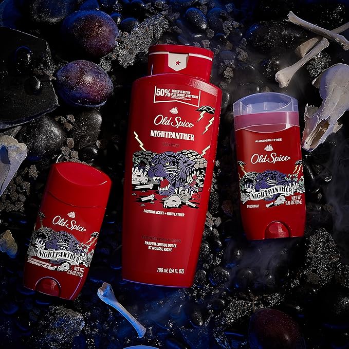 Old Spice Body Wash for Men, NightPanther, 24/7 Shower Freshness, 24 fl oz (Pack of 4)-VivaGrace Women