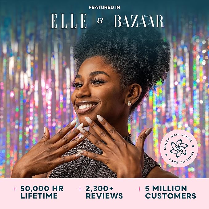 SUNUV LED UV Nail Light, UV Lamp for Gel Nails Polish with 4 Timer Settings, LCD Display Removable Base, SUN4S Pink-VivaGrace Women