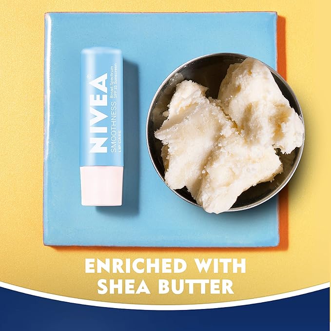 NIVEA Smoothness Lip Care SPF 15 Carded, 1 Count, Pack of 6-VivaGrace Women