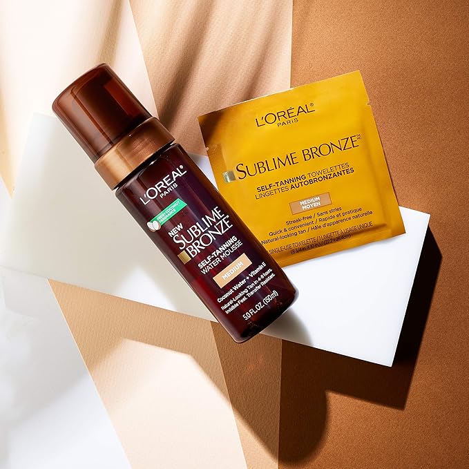L'Oreal Paris Sublime Bronze Self Tanning Towelettes, Streak-Free, Natural Looking Tan, 6 ct-VivaGrace Women