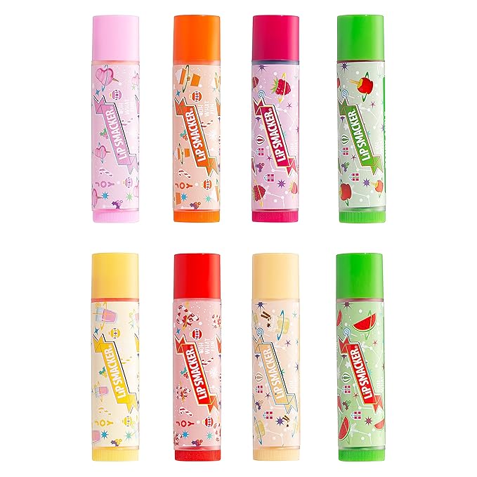 Lip Smacker Holiday Original & Best - 8 Moisturizing Lip Balms, Hydrating & Protecting, Fun Assortment - Vegan - Holiday Original & Best-VivaGrace Women