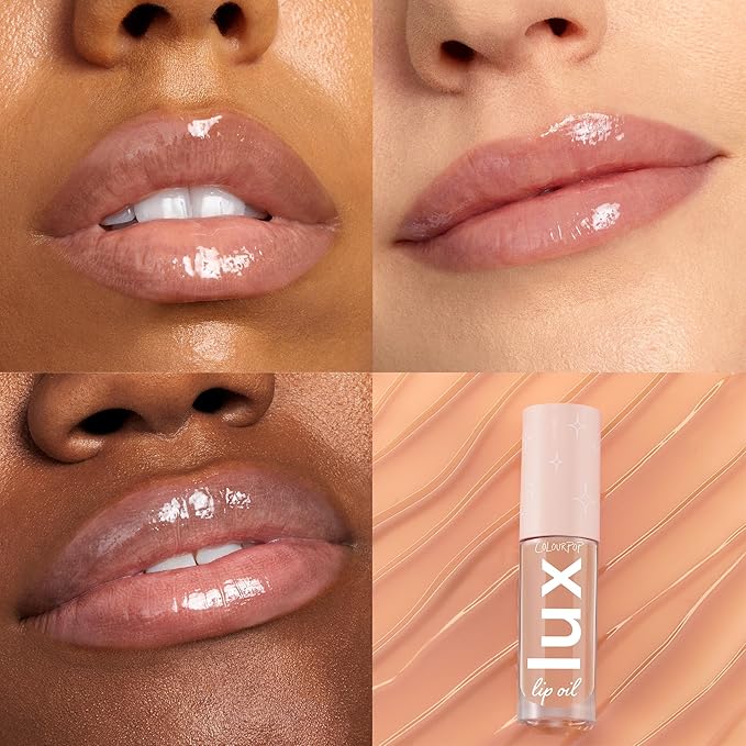 Colourpop Lux Lip Oil - Hydrating, Sheer Tinted Lip Oil Formulated with Antioxidant-Rich Chamomile Extract & Calendula Oil - Non-Greasy, Nourishing Soft-Warm Nude Lip Oil - Skinny Dip (0.16 oz)-VivaGrace Women
