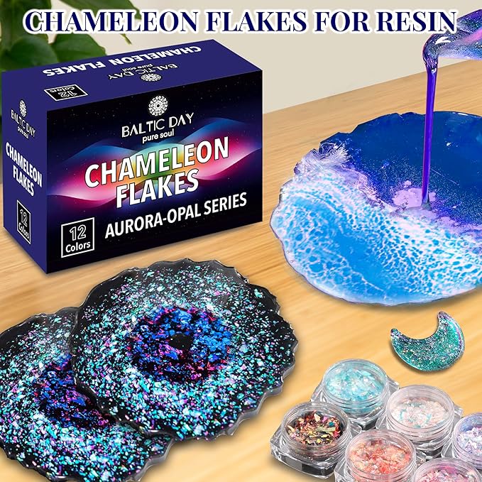 Chameleon Flakes & Chameleon Aurora Opal Flakes - Chameleon Flakes for Resin, Nails - Chameleon Mica Powder for Epoxy Resin, Paint-VivaGrace Women