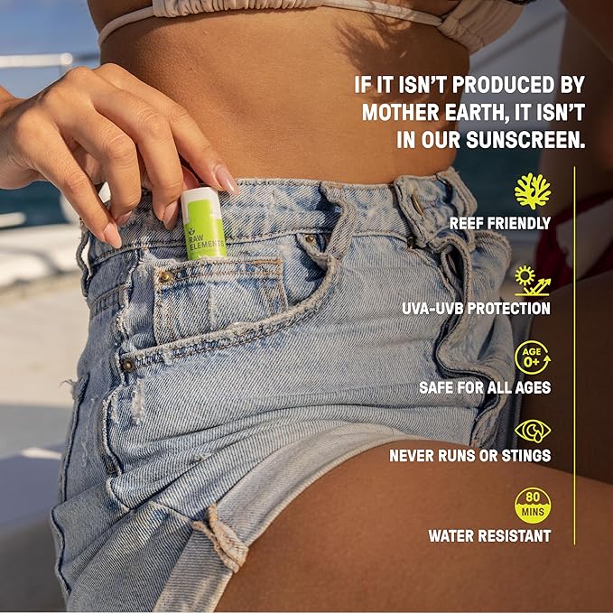 Raw Elements Organic Outdoor Sunscreen Lip Balm Rescue - SPF 30, UVA-UVB Protection, Reef-Safe, Non-Nano Zinc, Water Resistant, 0.15 oz (Pack of 1)-VivaGrace Women