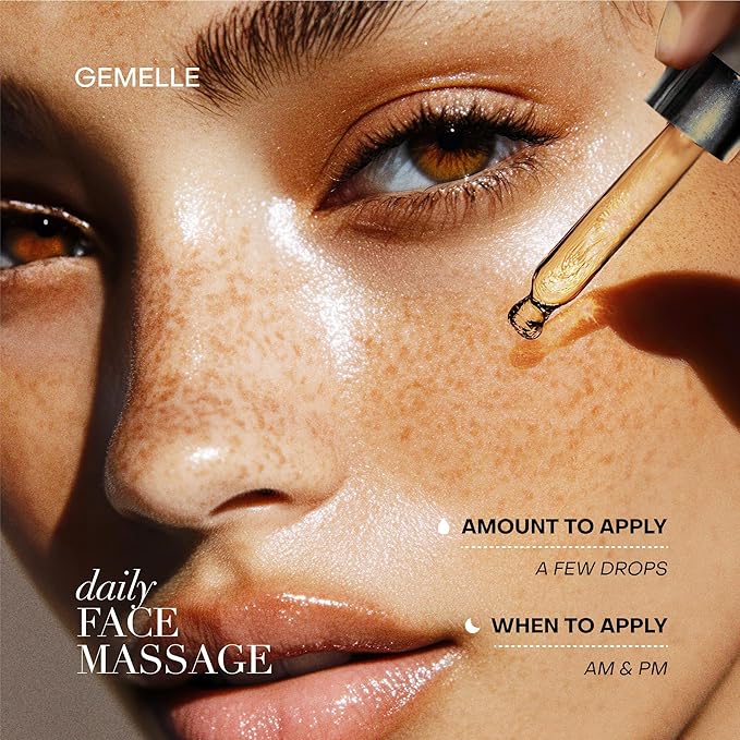 GEMELLE Lymphatic Anti-Aging Face Oil | 10x Award winner | Vitamin C,E & A | Moisturize, Repair & Protect | Bakuchiol, Sea Buckthorn & More! | Organic, Natural, Clean Beauty | Starter, Travel 15ml-VivaGrace Women