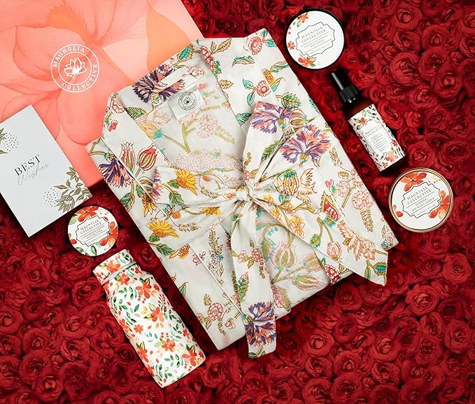 Spa Gift Set with Robe - 7 pc for New Mothers Postpartum Moms & Expecting- Luxurious Gift Set w Jasmine Candle Honey Lotion Coconut Oatmeal Body Scrub - All-Natural for Self-Care. Push present.-VivaGrace Women