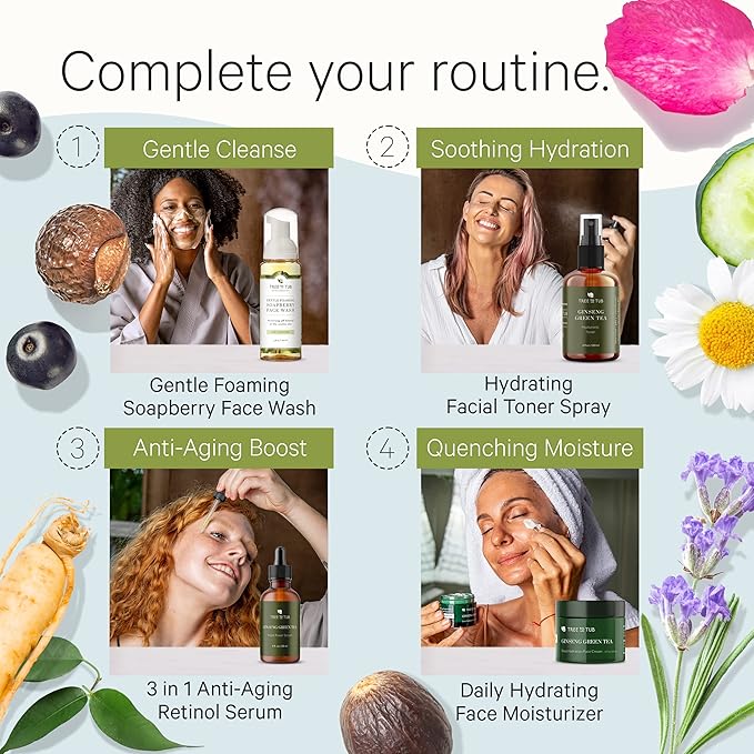 Tree To Tub Hydrating Facial Toner Spray for Dry & Sensitive Skin - Alcohol Free Witch Hazel & Rose Water Face Toner for Women & Men w/Hyaluronic Acid, Vitamin C, Organic Green Tea, Natural Ginseng-VivaGrace Women