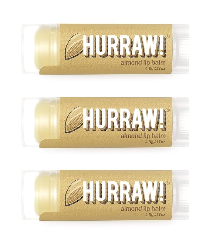 Hurraw! Almond Lip Balm, 3 Pack: Organic, Certified Vegan, Cruelty and Gluten Free. Non-GMO, 100% Natural Ingredients. Bee, Shea, Soy and Palm Free. Made in USA-VivaGrace Women