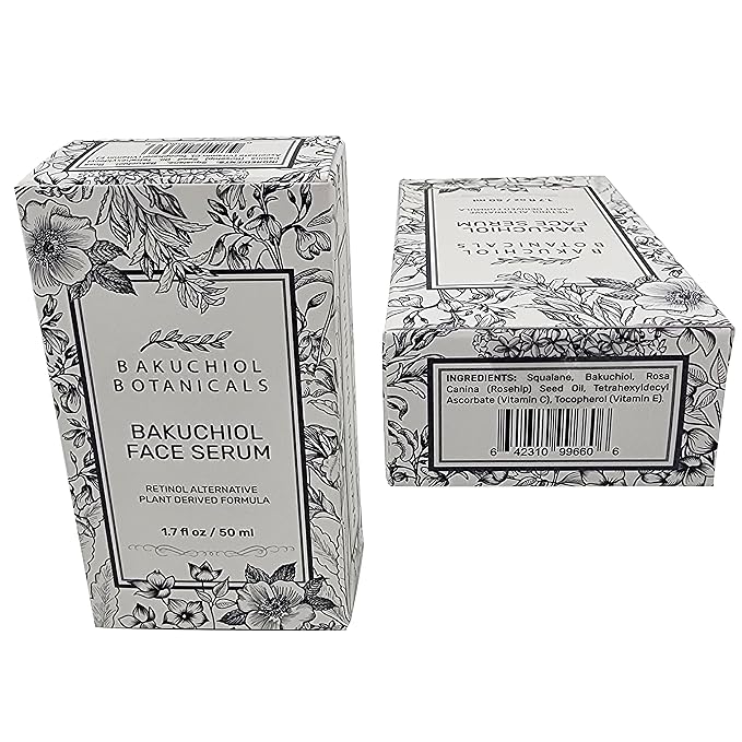 Bakuchol Botanicals Gift Set with Travel Case, Includes Face Serum, Toner & Cleanser All-in-One, Eye Cream, Moisturizer-VivaGrace Women