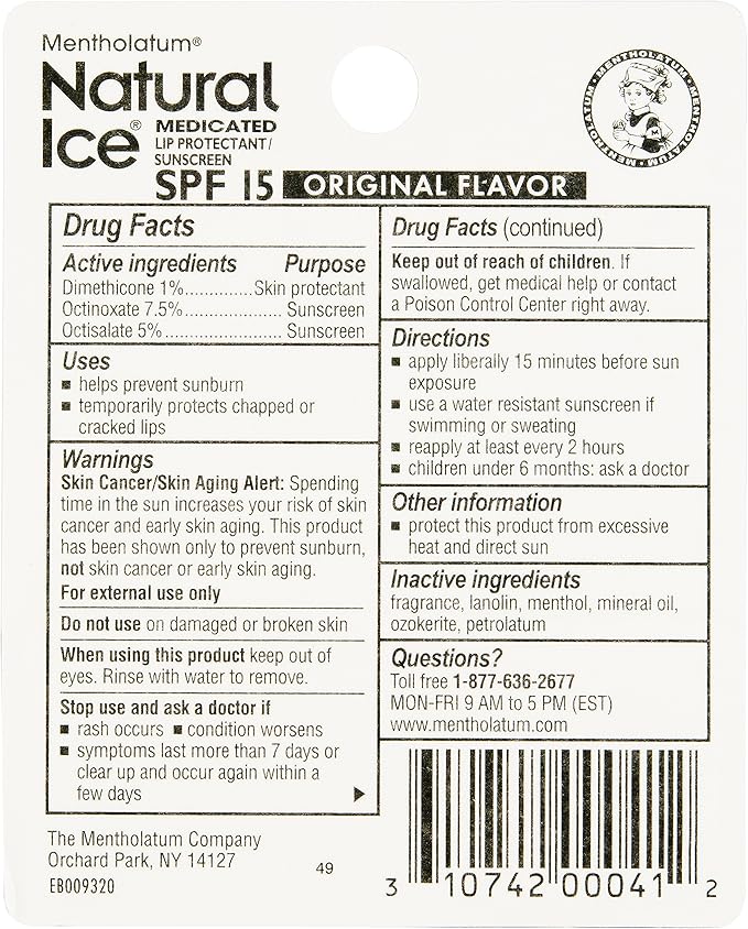 Natural Ice Original SPF 15 Medicated Lip Balm - 12 Count Pack-VivaGrace Women