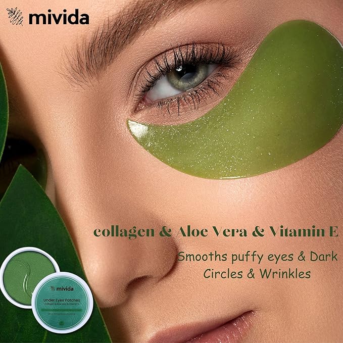 Collagen Under Eyes Patches With Aloe Vera (60 PCS) | For Puffy Eyes and Dark Circle - Anti-Aging Eye Masks for Face to Soothe Puffiness | Anti Wrinkle under eye mask-VivaGrace Women