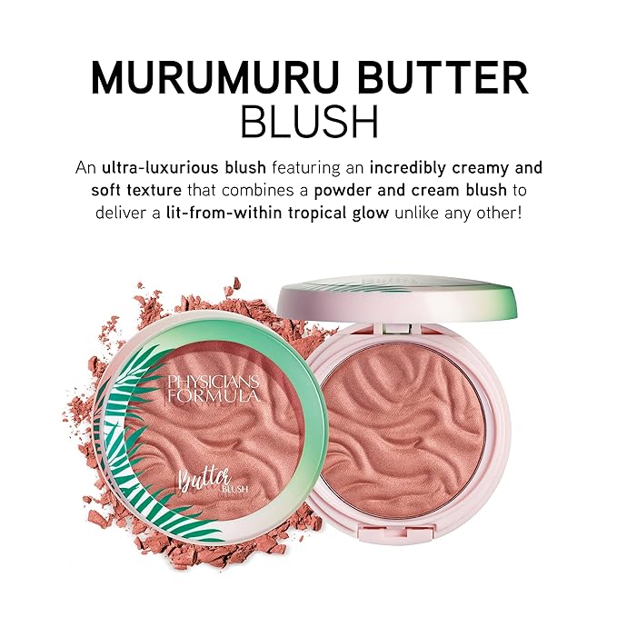 Physicians Formula Murumuru Butter Blush Makeup Powder, Saucy Mauve, Dermatologist Approved, Vegan-VivaGrace Women