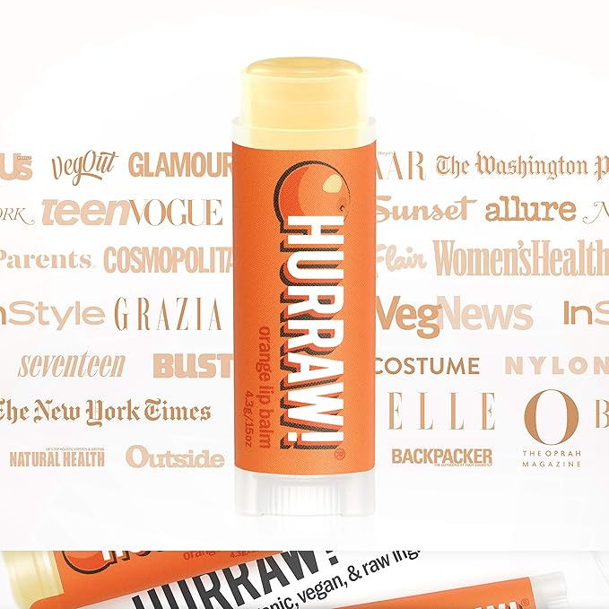 Hurraw! Orange Lip Balm: Organic, Certified Vegan, Cruelty and Gluten Free. Non-GMO, 100% Natural Ingredients. Bee, Shea, Soy and Palm Free. Made in USA-VivaGrace Women