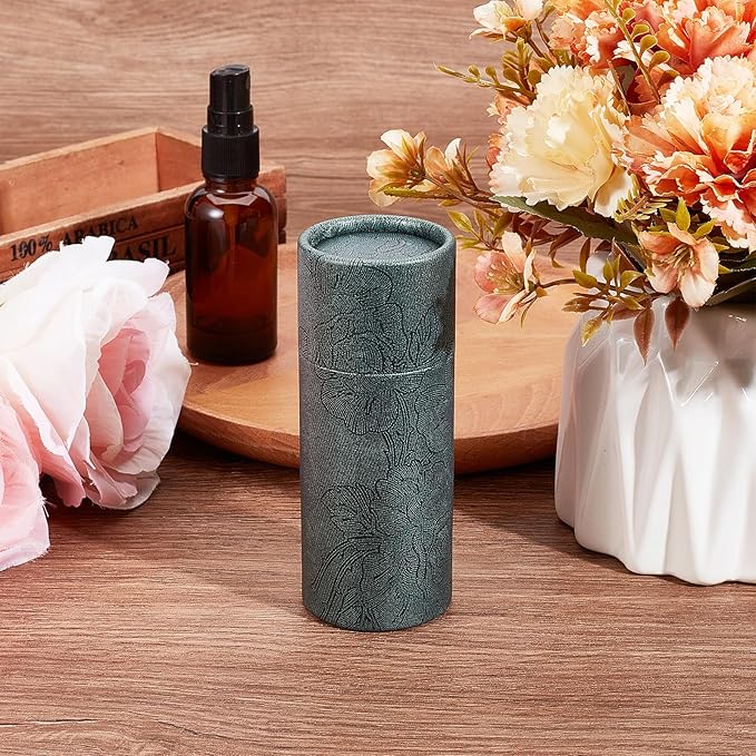 NICENEEDED 10 Pcs Empty Kraft Paper Jar, 30ml Cardboard Boxes, Essential Oil Bottle Packaging Box Round Paper Cardboard Case Gift Tube Container for Pencils Tea Caddy Coffee Cosmetic Crafts-VivaGrace Women