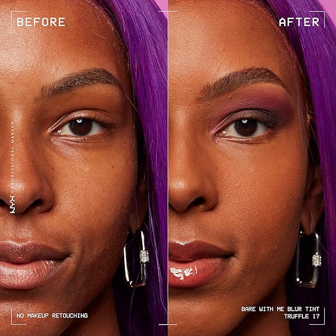 NYX PROFESSIONAL MAKEUP Bare With Me Blur Skin Tint Foundation Make Up with Matcha, Glycerin & Niacinamide - Truffle-VivaGrace Women