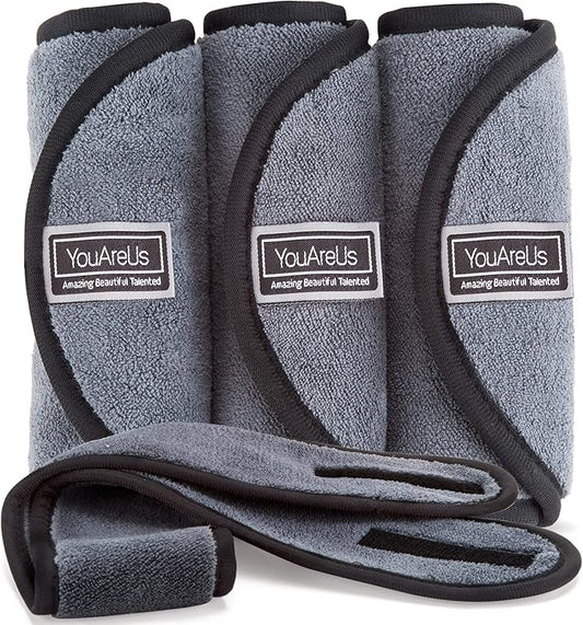 Makeup Remover Cloth Towel Set, 𝟯 𝗣𝗮𝗰𝗸 𝗮𝗹𝘀𝗼 𝗶𝗻𝗰𝗹𝘂𝗱𝗲𝘀 𝗦𝗽𝗮 𝗛𝗲𝗮𝗱𝗯𝗮𝗻𝗱 𝗮𝗻𝗱 𝗖𝗼𝘀𝗺𝗲𝘁𝗶𝗰 𝗕𝗮𝗴, by YouAreUs. Microfiber Cloth, Leaving Skin Feeling Cleaner!