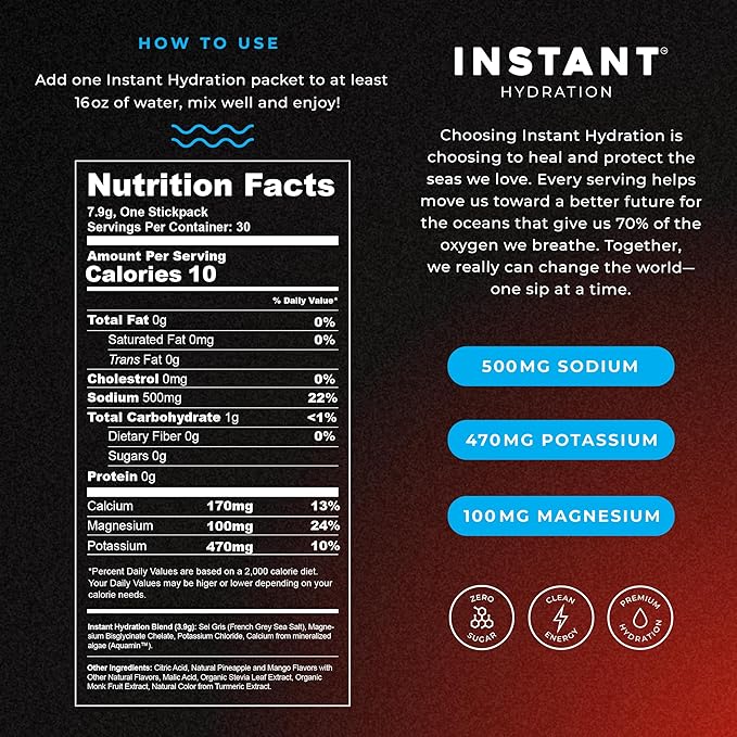 Instant Hydration Electrolytes Powder Packets - Mango Pineapple Drink Mix - Zero Sugar - Keto, Vegan, Gluten-Free, Non-GMO - Boost Recovery, Brain Health, Muscle & Tissue Support- 30 Sticks-VivaGrace Women