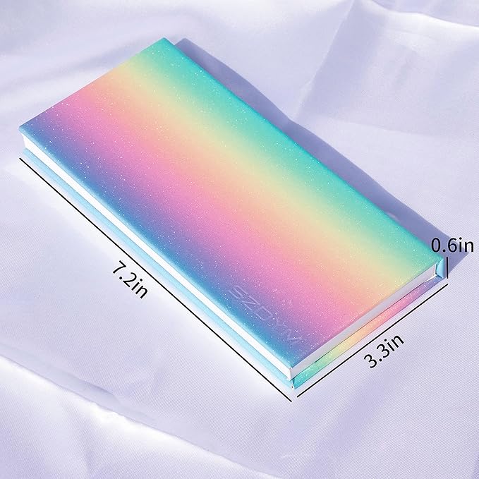 2PCS PU leather pastel sparkle empty magnetic palette with 10Pcs 26mm Round Metal Pans and 10Pcs 23mm square Metal Pans,DIY Eye Shadow makeup palette,elastic, flexible and lubricated, waterproof and easy to clean (Suit-1)-VivaGrace Women