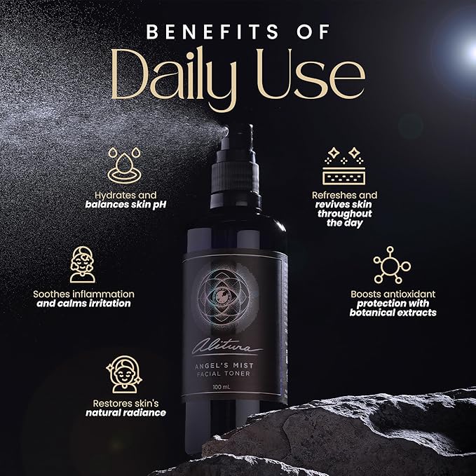 Alitura Angel's Mist Facial Toner – Hydrating & Revitalizing Face Spray with 97% Organic Ingredients – Refreshes, Tightens & Balances for All Skin Types – 100ml-VivaGrace Women