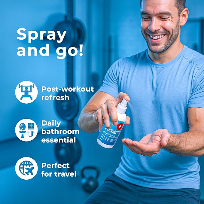 Hypochlorous Acid Spray (8oz, 2 packs), HOCL Facial Cleanser Acne Spray for Face, Body, Eczema, Pimples, Breakouts & Overall Skin Recovery (Reduces Redness)-VivaGrace Women