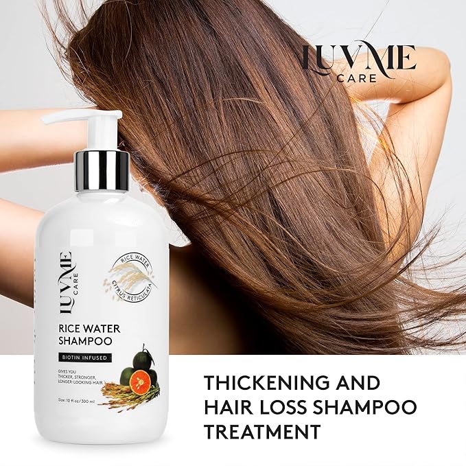 Rice Water Hair Growth Shampoo with Biotin - Hair Shampoo for Thinning Hair and Hair Loss, All Hair Types, Men and Women 10 Fl Oz-VivaGrace Women
