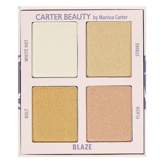 Carter Beauty Mini Highlighter Palette | Long Lasting Makeup | Shimmer & Matte Shades (Blaze)-VivaGrace Women
