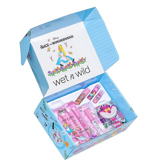 wet n wild Alice in Wonderland PR Box - Makeup Set with Versatile Brushes, Buildable & Blendable Palettes, Vibrant Colors, & Lip Glosses for Unique Looks, Cruelty-Free & Vegan-VivaGrace Women