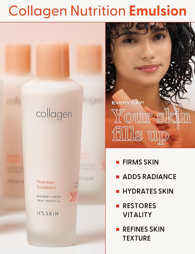 It'S SKIN Collagen Nutrition Emulsion - Marine Collagen Volume & Firming Facial Lotion, Intense Revitalizing & Elasticity for Rough and Aging Skin, 5.07 fl.oz.-VivaGrace Women