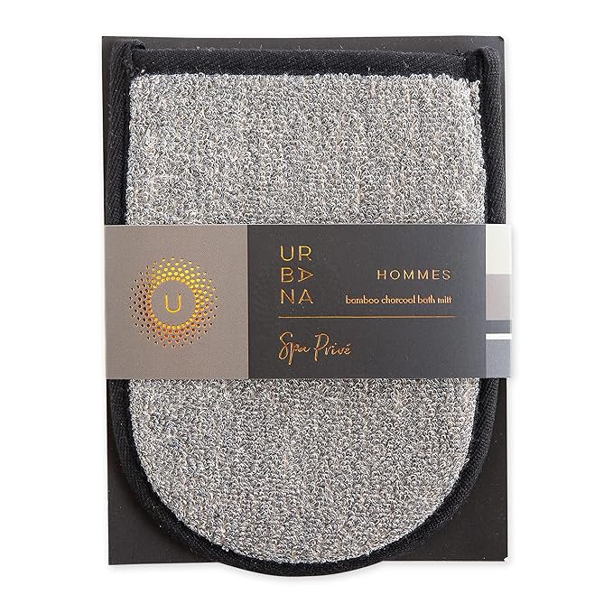 Urbana Spa Prive Men's Bamboo Charcoal Collection, Bath Mitt-VivaGrace Women