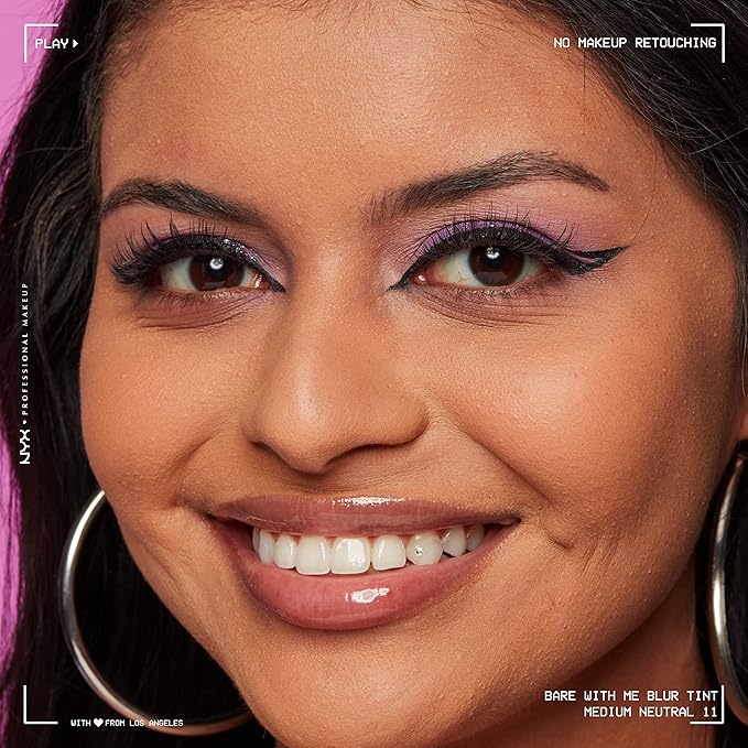 NYX PROFESSIONAL MAKEUP Bare With Me Blur Skin Tint Foundation Make Up with Matcha, Glycerin & Niacinamide - Medium Neutral-VivaGrace Women