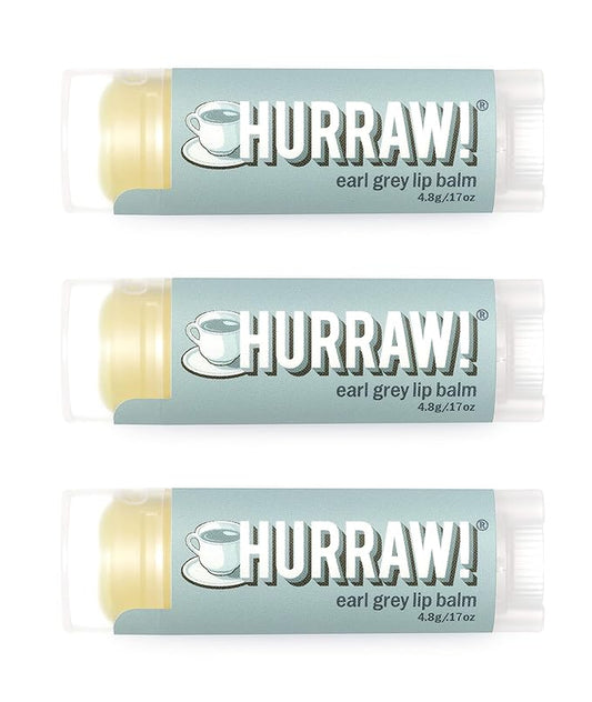 Hurraw! Earl Grey Lip Balm, 3 Pack: Organic, Certified Vegan, Cruelty and Gluten Free. Non-GMO, 100% Natural Ingredients. Bee, Shea, Soy and Palm Free. Made in USA-VivaGrace Women