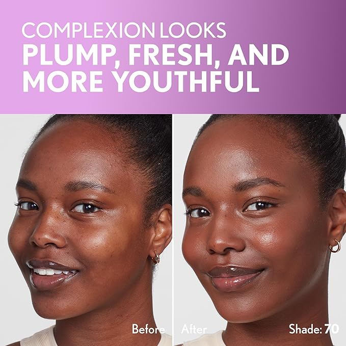 Covergirl Simply Ageless Skin Perfector Essence Foundation, 70 Rich, Tinted Skin Perfector, Skincare Makeup Hybrid, Sheer Tint, Radiant Finish, Skin-Like Finish, Vegan Formula, 1.0oz-VivaGrace Women