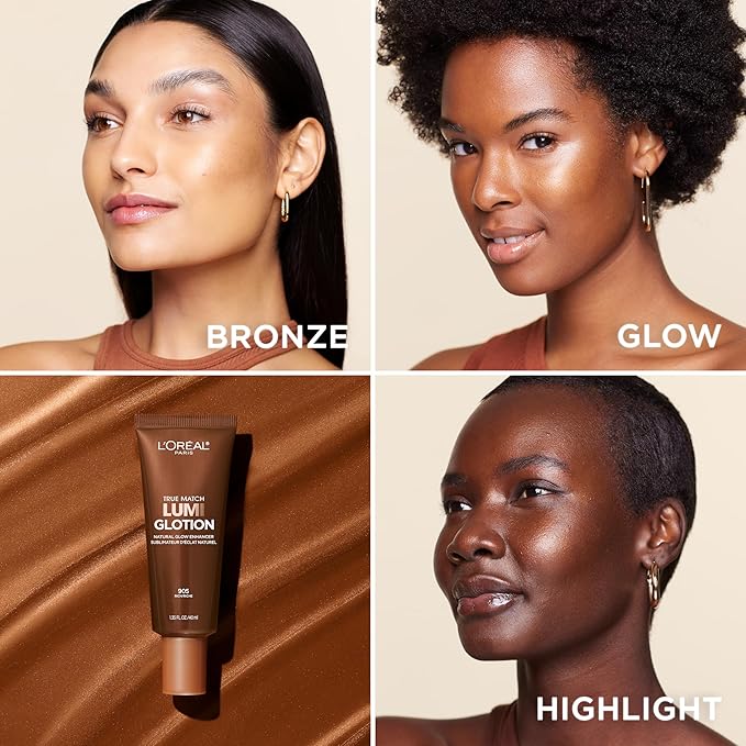 L'Oreal Paris Makeup True Match Lumi Glotion, Natural Glow Enhancer, Illuminator Highlighter, Bronzing Drops For a Sun-Kissed Glow, 905 Rich-VivaGrace Women