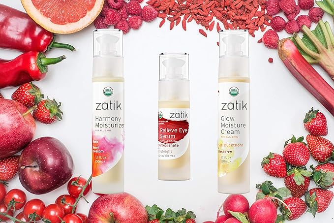 Zatik Naturals - Relieve Eye Serum with Pomegranate and Eyebright Antioxidant, USDA Certified Organic, Rekindle and Elevate Youthfulness Around Thin Areas of the Eyes, 1.0 fl oz, 30ml-VivaGrace Women