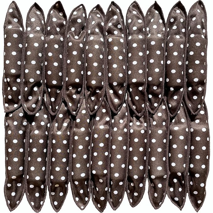 Aimin Soft Overnight Foam Curlers with Satin Sponge Rollers for Long Hair, No-Heat Curls (20 pcs, black)
