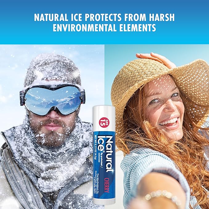 Natural Ice Cherry - SPF 15 lip balm, Cherry Flavor, 0.15 Ounce (Pack of 12)-VivaGrace Women