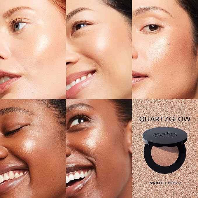 Saie Glow Sculpt Multi-Use Highlighter + Cream Blush Refill - Lightweight with Hyaluronic Acid + Micropearl for Radiant, Glowing Skin - Quartzglow (.02 oz)-VivaGrace Women