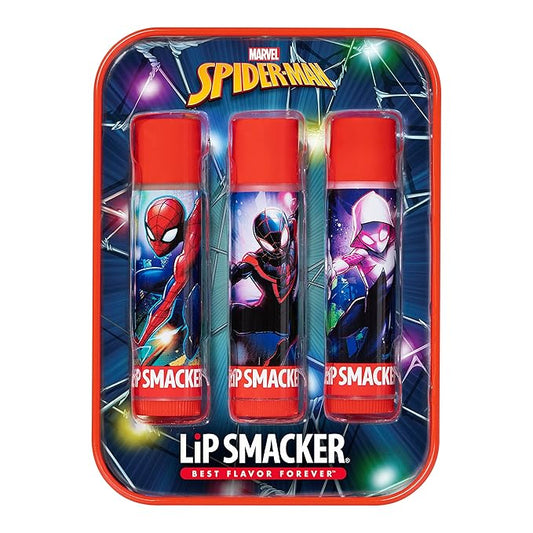 Lip Smacker Marvel Spiderman Holiday 3 pcs Flavored Lip Balm Tin, Stocking Stuff For Boys-VivaGrace Women