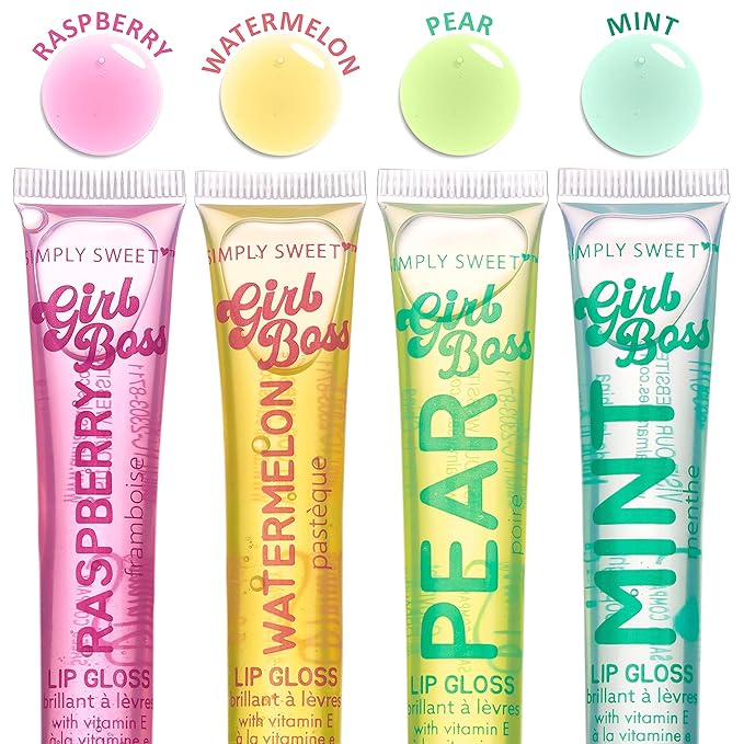 Expressions 12pc Clear Lip Gloss Pack – Lip Oils with Vitamin E and Essential Oils, Flavored Lip Gloss Clear Tubes, Hydrating Lip Glow Oil, Tinted Lip Oil, Lip Moisturizer-VivaGrace Women
