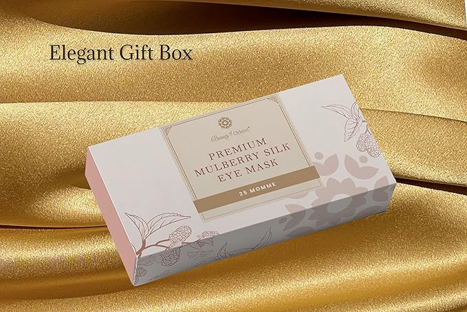Premium Handcrafted 25 Momme Mulberry Silk Eye Mask for Sleeping (Golden Honey)-VivaGrace Women