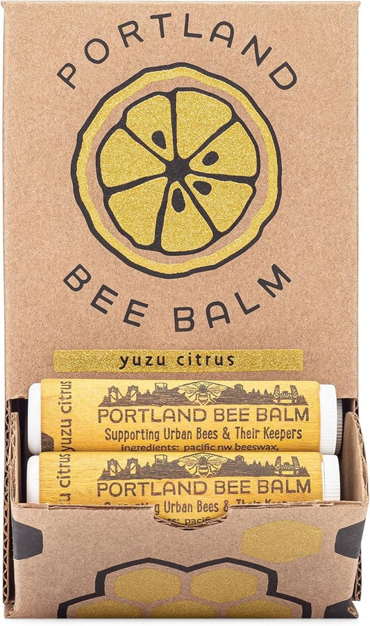 Portland Bee Balm All Natural Handmade Beeswax Based Lip Balm, Yuzu Citrus 24 Count-VivaGrace Women
