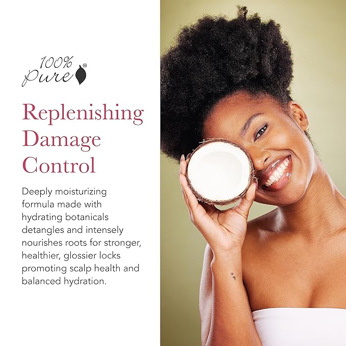 100% PURE Honey & Virgin Coconut Restorative Conditioner Moisturizer & Repair Replenishing Nutrient Boost for Dry Damaged Hair, Promotes Healthy Growth for Women & Men - Sulfate Free - 8 Fl Oz-VivaGrace Women