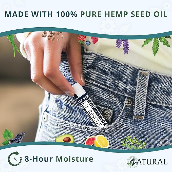 Hemp Lip Balm with L-Lysine-Heal, Moisturize, Protect (5)-VivaGrace Women