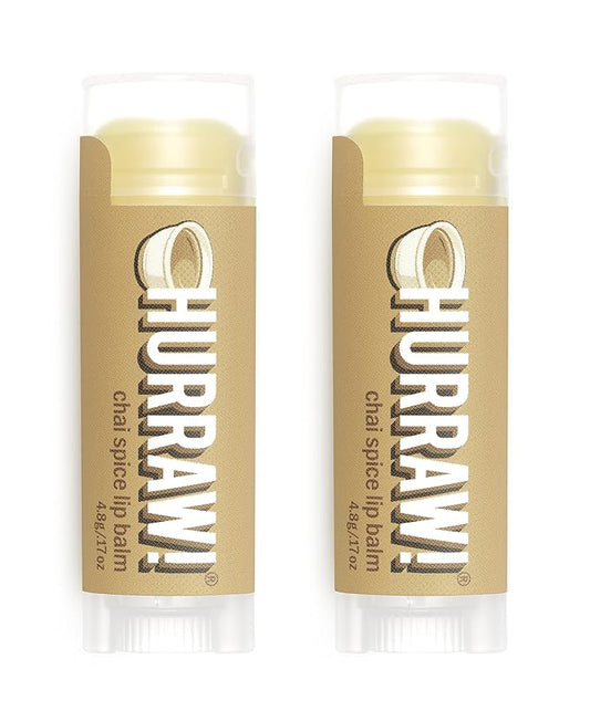 Hurraw! Chai Spice Lip Balm, 2 Pack: Organic, Certified Vegan, Cruelty and Gluten Free. Non-GMO, 100% Natural Ingredients. Bee, Shea, Soy and Palm Free. Made in USA-VivaGrace Women