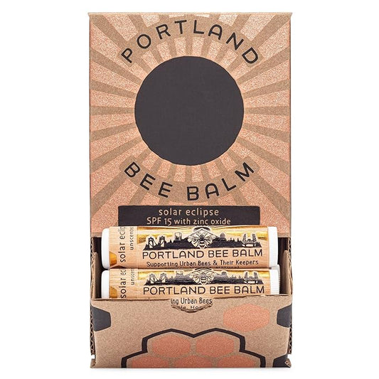 Portland Bee Balm Solar Eclipse All Natural Handmade Beeswax Based SPF 15 Lip Balm, 24 Count-VivaGrace Women