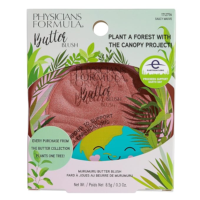 Physicians Formula Earth Day Butter Blush Powder Saucy Mauve, Clean Beauty, Dermatologist Tested, Vegan, Cruelty-Free-VivaGrace Women